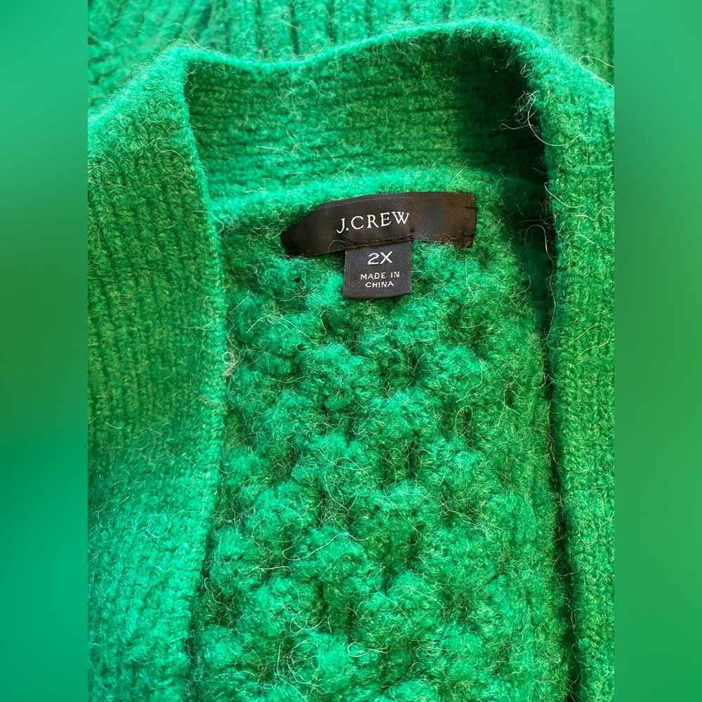 J. Crew oversized V neck cable knit cardigan women’s plus size 2X - Picture 2 of 7